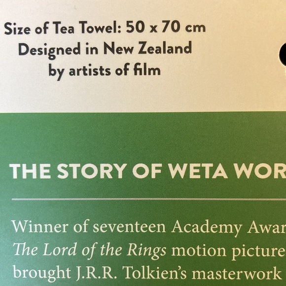 Weta Workshop Tea Towel NWT Simple Pleasures of The Shire Lord Of The Rings - Picture 4 of 14